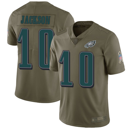Men Philadelphia Eagles #10 DeSean Jackson Limited Olive 2017 Salute to Service Football NFL Jersey->nfl t-shirts->Sports Accessory